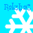 A blue background displays four white snowflake icons with the text "RaksbaC" above each, showing pixel variations between frames.
