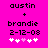 Pixelated text and heart icons on a bright pink background with two animation states showing different heart positions.