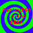 Four identical pixelated spiral with green and blue swirls and red text reading "Ashley568 Is The BEST!" on a green background