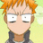 Two pixelated anime-style character heads with distinct hair colors and expressions, one orange-haired on light green background, the other brown-haired on white background.