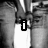 Black-and-white pixelated image with text overlays reading "i", "love brian", and "soooo much!" over a blurred background.