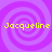 Four identical display yellow text 'Jacqueline' over purple spiral backgrounds with no visible animation changes