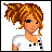 Pixel art buddy icon featuring a cartoon character with curly orange hair and a white shirt on the left, next to bold text reading "enough is enough!" on a purple-pink gradient background.