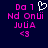 Pixelated text in pink and white on dark blue background with a heart symbol above the first line of text.