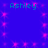 Blue background with pink star-like sparkles and four instances of the name 'Ashley' in cyan pixelated text.