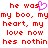 Red pixelated text on white background with a pink heart symbol replacing the 'o' in 'was', repeated twice.