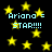 Yellow stars scattered on black background with repeated cyan text 'Ariana = STAR!!!!' in four positions.