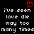 Red pixelated heart symbol above white pixelated text reading 'i've seen love die way too many times' on black background.