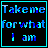 A 5x5 contact sheet of animated frames from a pixel art buddy icon featuring blue text on black backgrounds with cyan borders, showing variations in text content and small heart symbols across sampled frames.