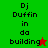 Pixelated text "Dj Duffin in da building" with a star symbol on green and red backgrounds, showing animation changes between frames.