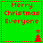 Green background with red pixelated text 'Merry Christmas Everyone' and a small red tree icon in the bottom-right corner of each quadrant.
