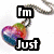 A heart-shaped pendant on a chain with text overlays reading 'I'm', 'Just', and 'Tayla' in different positions across four