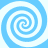 Four identical spiral patterns arranged in a , each with alternating light blue and white concentric rings forming clockwise spirals on a solid light blue background