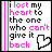 Pixel art contact sheet showing two animated frames of a text-based buddy icon with pink and black lettering on white background, featuring heart symbols changing between solid and outline styles.