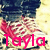 A pixelated image of a person wearing dark pants and red sneakers with white laces, overlaid with the name "Tayla" in varying colors.