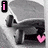 Four grayscale show a stylized figure in a bent pose with a pink heart, each labeled with pink text: 'i', 'love', 'skater', 'guys'