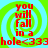 Red text on a green and blue spiral background reads 'you will fall in a hole<333hole<333' with identical repeated patterns across four quadrants.
