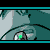 Animated contact sheet of a robotic character with glowing eyes and chest, transitioning through various poses against dark backgrounds with repeated text elements.