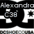 A composite image with four distinct sections showing text and a waterskiing scene, including 'Alexandra C38', 'lov3z', and 'Waterskiing' in various styles.