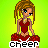 Pixelated cheerleader icon with red outfit and pom-poms, green background, text "Cheer" below.