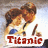 Pixelated image of a person with brown hair in a white shirt and blue pants holding a long object, with 'Titanic' text below on a white background.