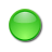 A static pixelated green circle with a white border and subtle gradient shading on a gray background.