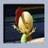Pixelated static icon shows a stylized figure with red hair, light skin, and green clothing against dark background.