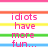 Pixelated pink text on white background with horizontal stripes in pink, orange, yellow, green, and blue.