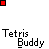pixelated Tetris-themed buddy icons with red, light blue, and dark blue blocks on a gray background, each labeled 'Tetris Buddy' in white text