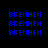Blue pixelated text 'BRENNEN' repeated across a black background with white rectangular overlays in specific positions.