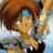 Anime-style character with brown hair and blue eyes in a dynamic pose, next to black background with white text.