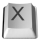 Two grayscale pixelated icons with dark X symbols on rounded rectangular backgrounds, differing in side thickness and corner rounding