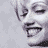 A 4-frame contact sheet of a pixelated animated icon featuring three distinct female faces and text, arranged in a 2x2 grid with visible dithering and grayscale/pink color scheme.