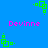 Pixelated blue background with repeating green square patterns and pink text reading "Devinne" in four locations.