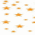 Animated sequence showing orange star shapes scattered on white background transitioning to a cartoon monkey with closed eyes holding a bottle against yellow backdrop.