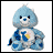 A pixelated Care Bear character with blue fur and a flower emblem on its belly, next to green text reading "Original Icons .com" on a dark background.