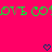 Green pixelated text reading 'LOVE COLOVE' on a bright pink background with two dark blue heart icons at the bottom.