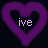 Purple heart-shaped icons with white text on a dark background, arranged in showing partial phrases