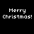 Four pixelated display 'Merry Christmas!' text over grayscale circular gradients on black backgrounds
