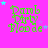 identical pixelated text icons on a bright pink background, each displaying "Darn Dirty Blonde" with green and purple lettering and scattered blue and purple stars