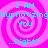 Four identical pink spiral backgrounds with cyan text reading "I AM Hypnotizing You ...Right?" arranged in a