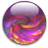 A static 48x48 pixel buddy icon featuring a colorful, swirling abstract sphere with gradient transitions between purple, pink, red, orange, and yellow hues against a white background.
