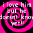 Four identical pink and black spiral patterns with white text reading "i love him but he doesn't know yet!!" arranged in a