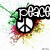 A four-quadrant image with 'peace' text over a peace symbol, 'love' over a pink heart, 'the whales' on sand, and blue whales in water.