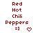 Red text 'Red Hot Chili Peppers' with emoticons on white background, animated changes in emoticon symbols.