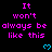 Pixelated text repeats across a black background with blue heart symbols, transitioning to a gray area at the bottom right.