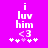 Pixelated white text and symbols on a solid magenta background, with two variations differing in the central pink heart's position.