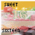 Animated contact sheet of six frames showing a yellow background with "SHEET" text, green Chinese characters, and pinkish-red figures in motion across the lower half.