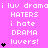 Pixelated text and symbols on a pink background with repeated phrases and heart icons in three