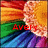 Pixelated image of a person with light hair against a rainbow-colored background, featuring red text reading 'Dwek' over a green section.
